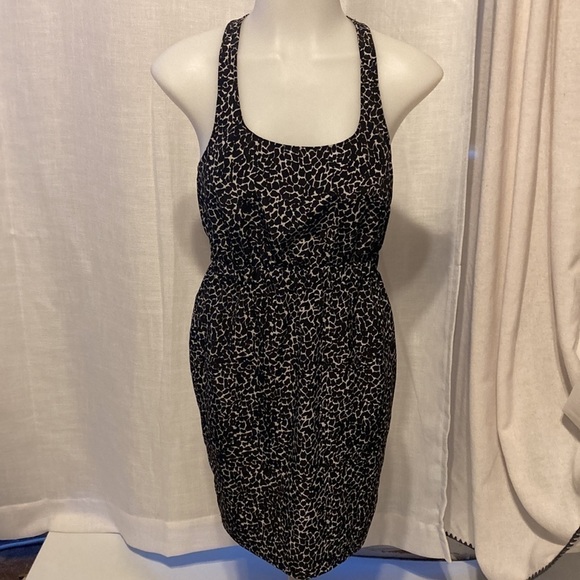 Xs reformed animal print pattern mini dress umpire waist open back - Picture 2 of 7